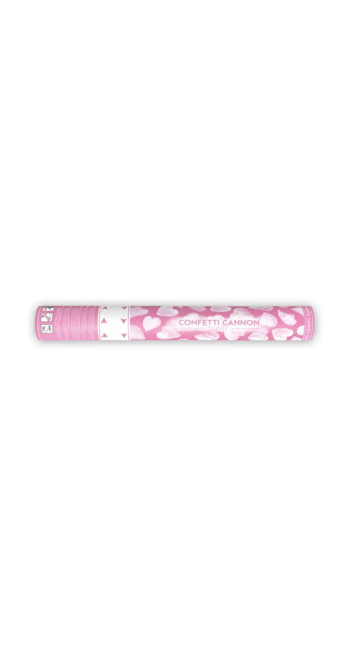Confetti Cannon With Hearts, White, 40cm