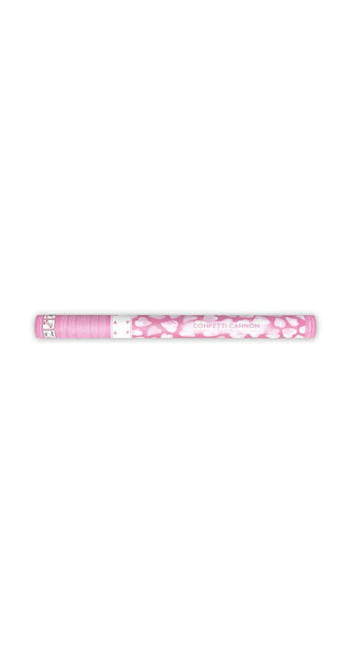 Confetti Cannon With Hearts, White, 60cm