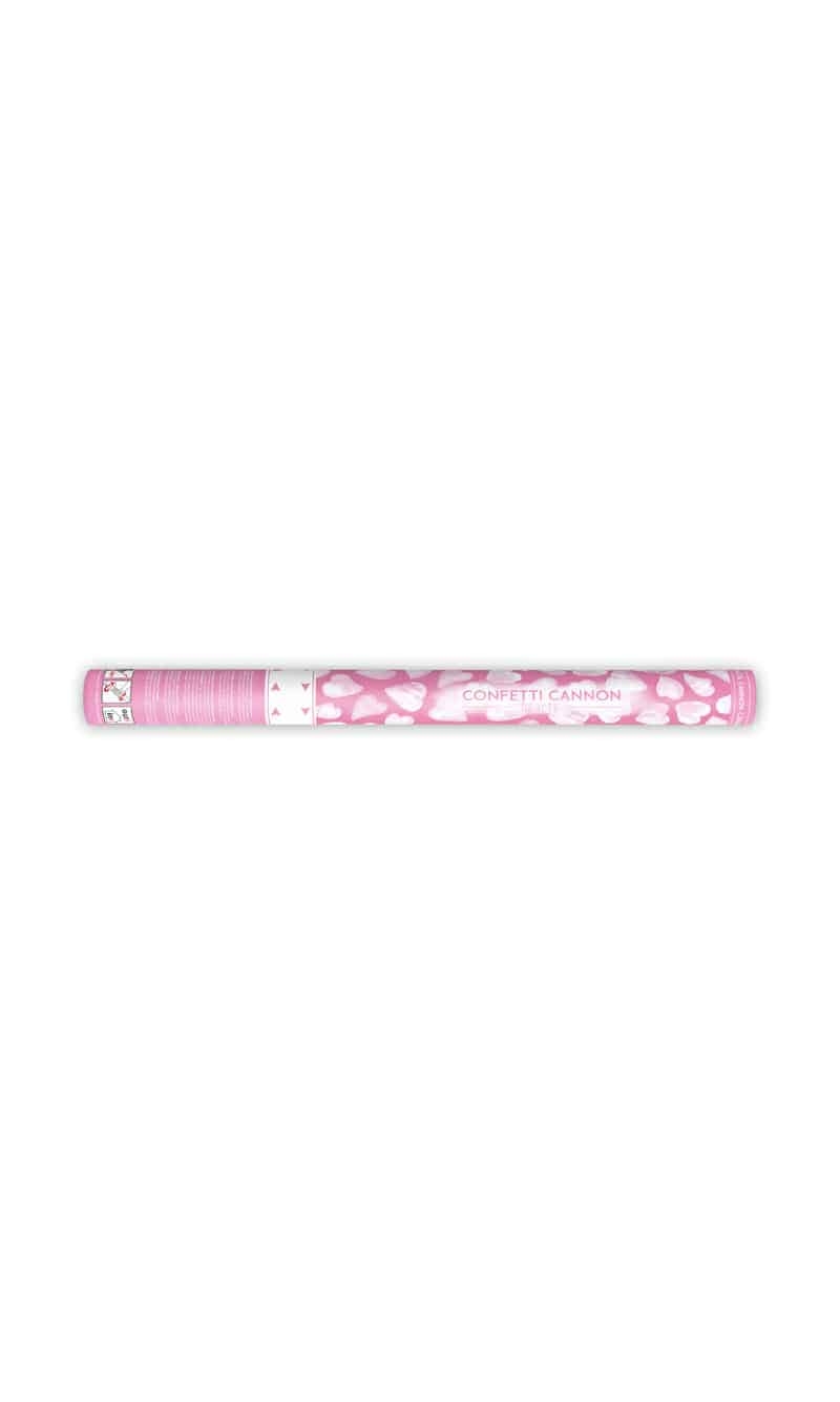 Confetti Cannon With Hearts, White, 60cm