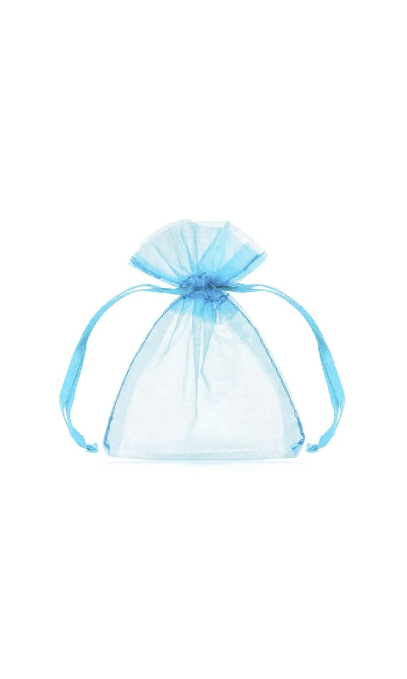Organza Pouches, Sky-Blue, 10cm (1 pkt / 10 pc.)