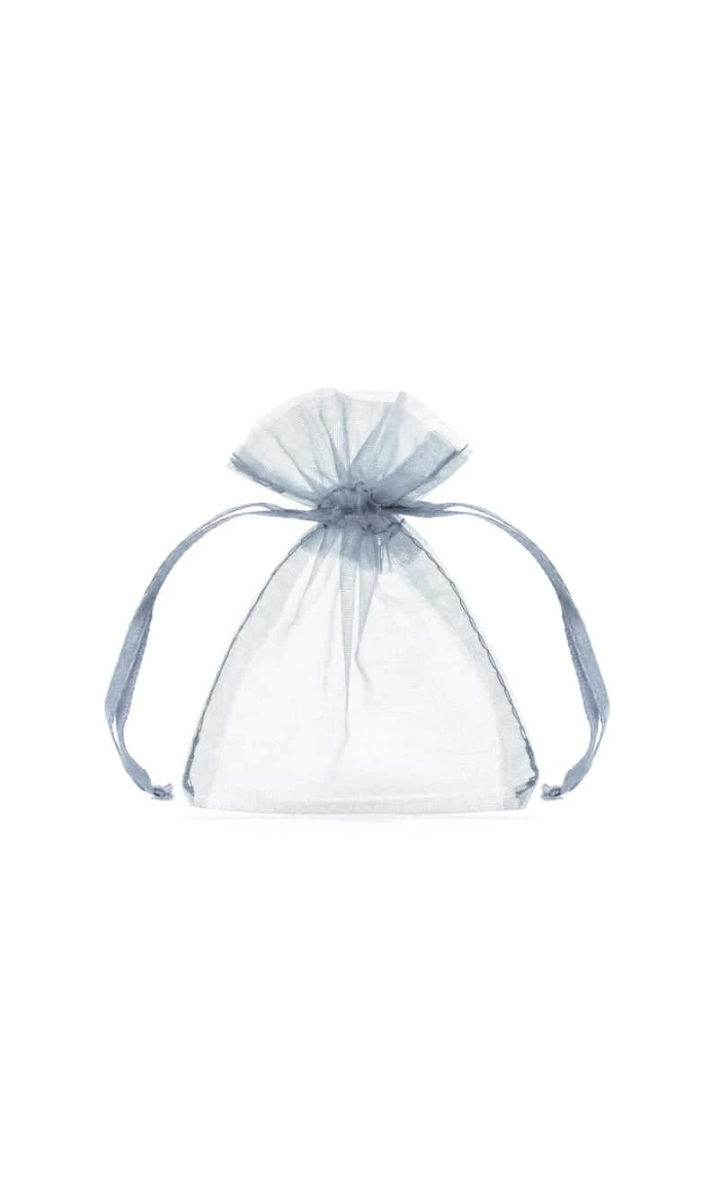 Organza Pouches, Silver, 10cm (1 pkt / 10 pc.)