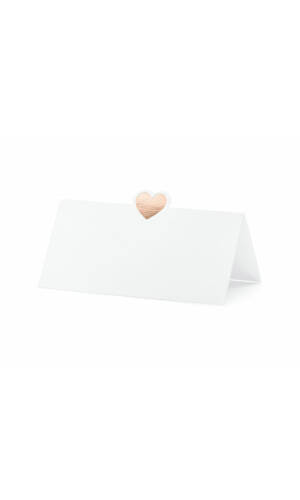 Place Cards - Heart, Rose Gold, 10x5cm (1 pkt / 10 pc.)