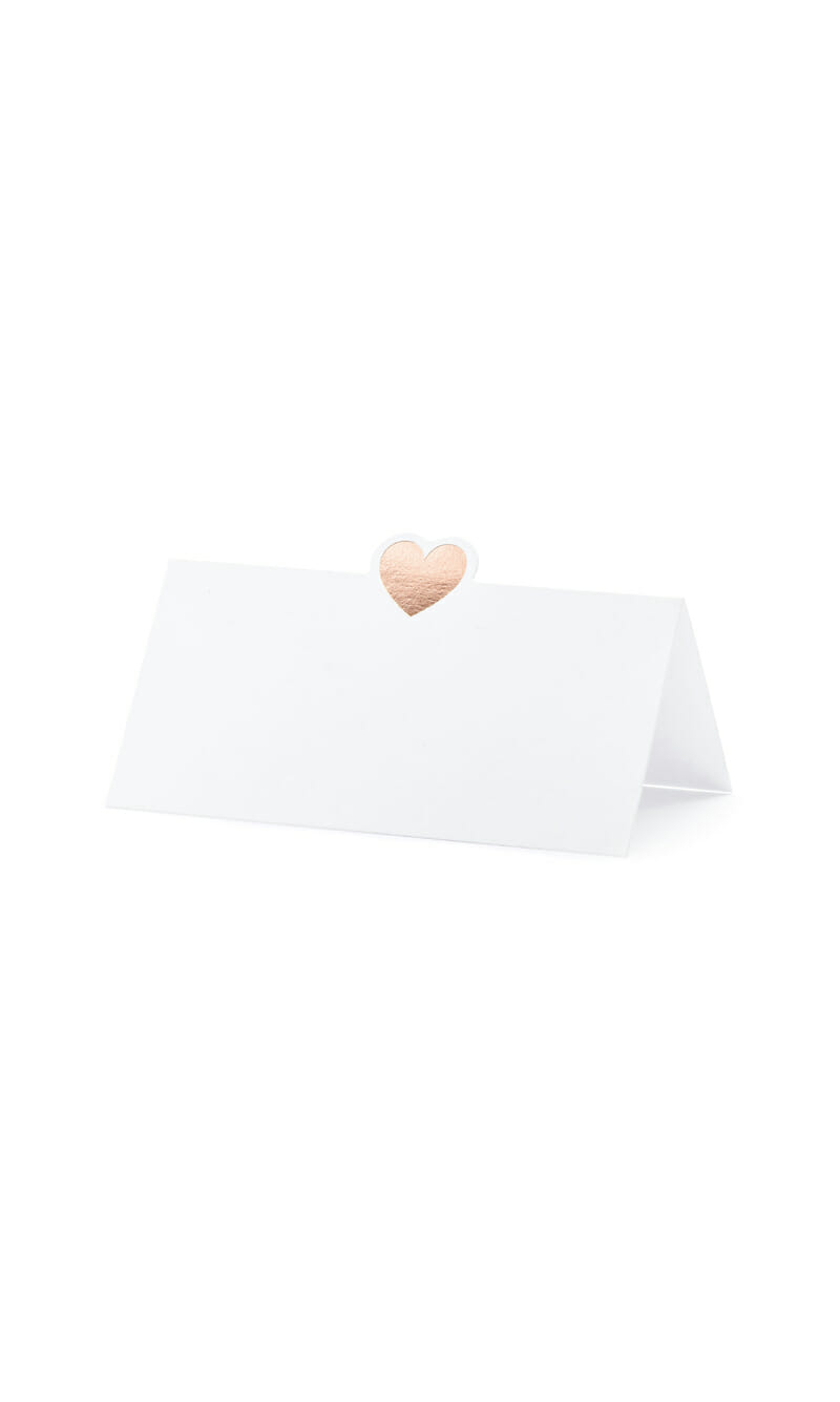 Place Cards - Heart, Rose Gold, 10x5cm (1 pkt / 10 pc.)