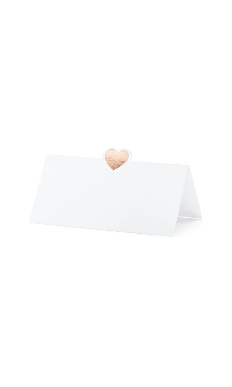Place Cards - Heart, Rose Gold, 10x5cm (1 pkt / 10 pc.)