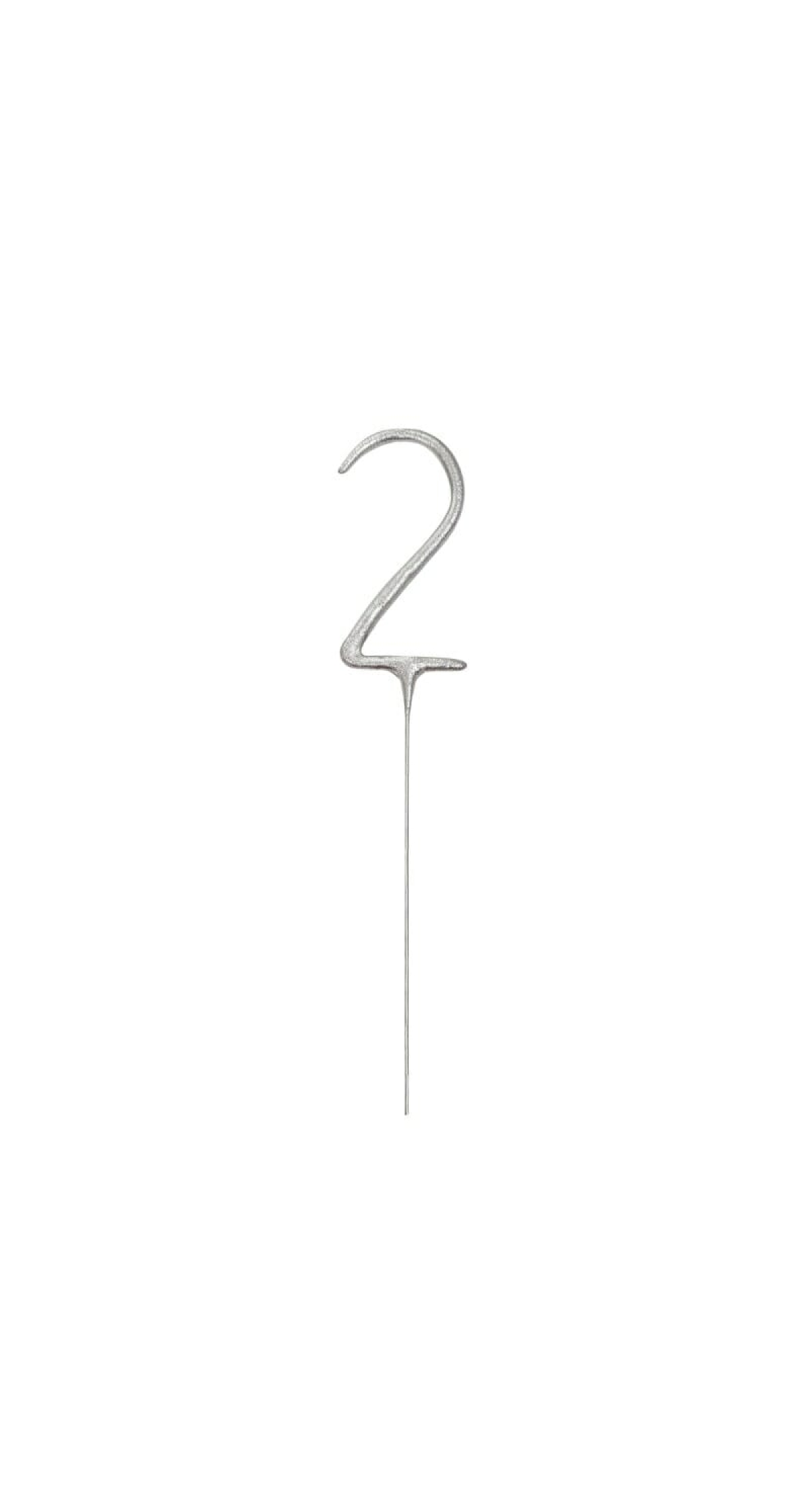 Birthday Silver Glitz Sparkler 17.8cm - Number 2