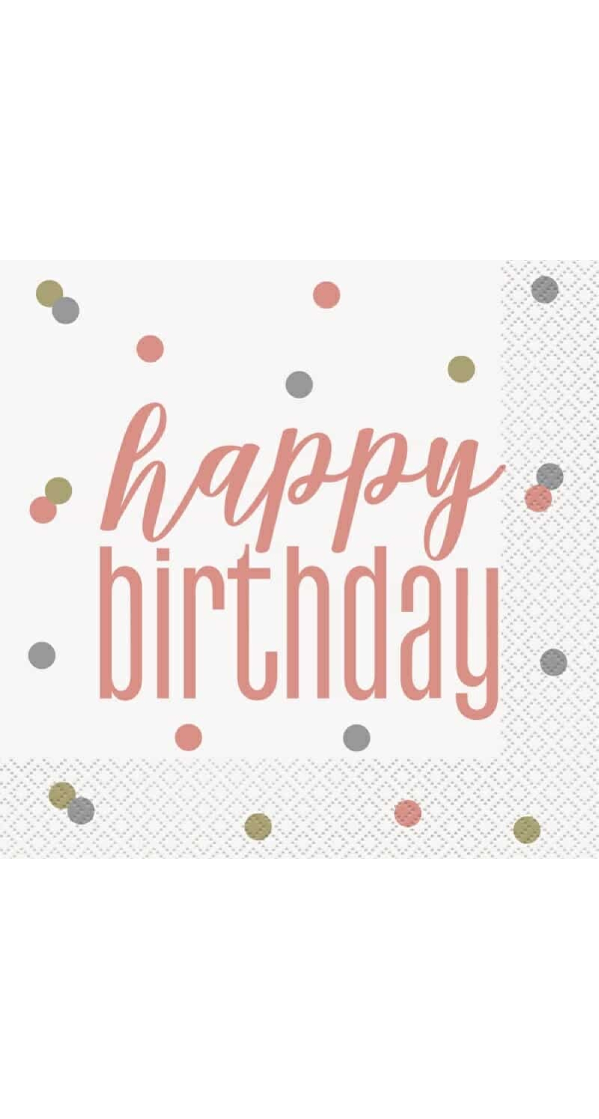 Rose Gold "Happy Birthday" Glitz Luncheon Napkins