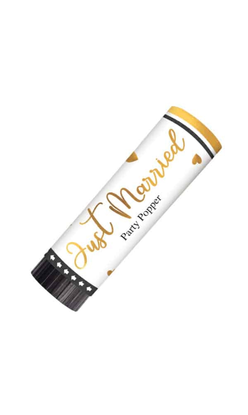 Wedding Party Poppers "Just Married" - 2pk