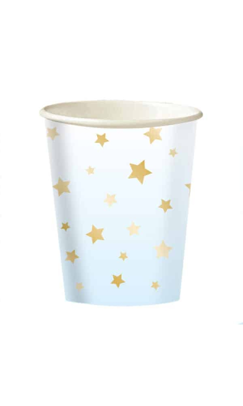 1st Birthday Blue Ombre Paper Cups 250ml - 8pk