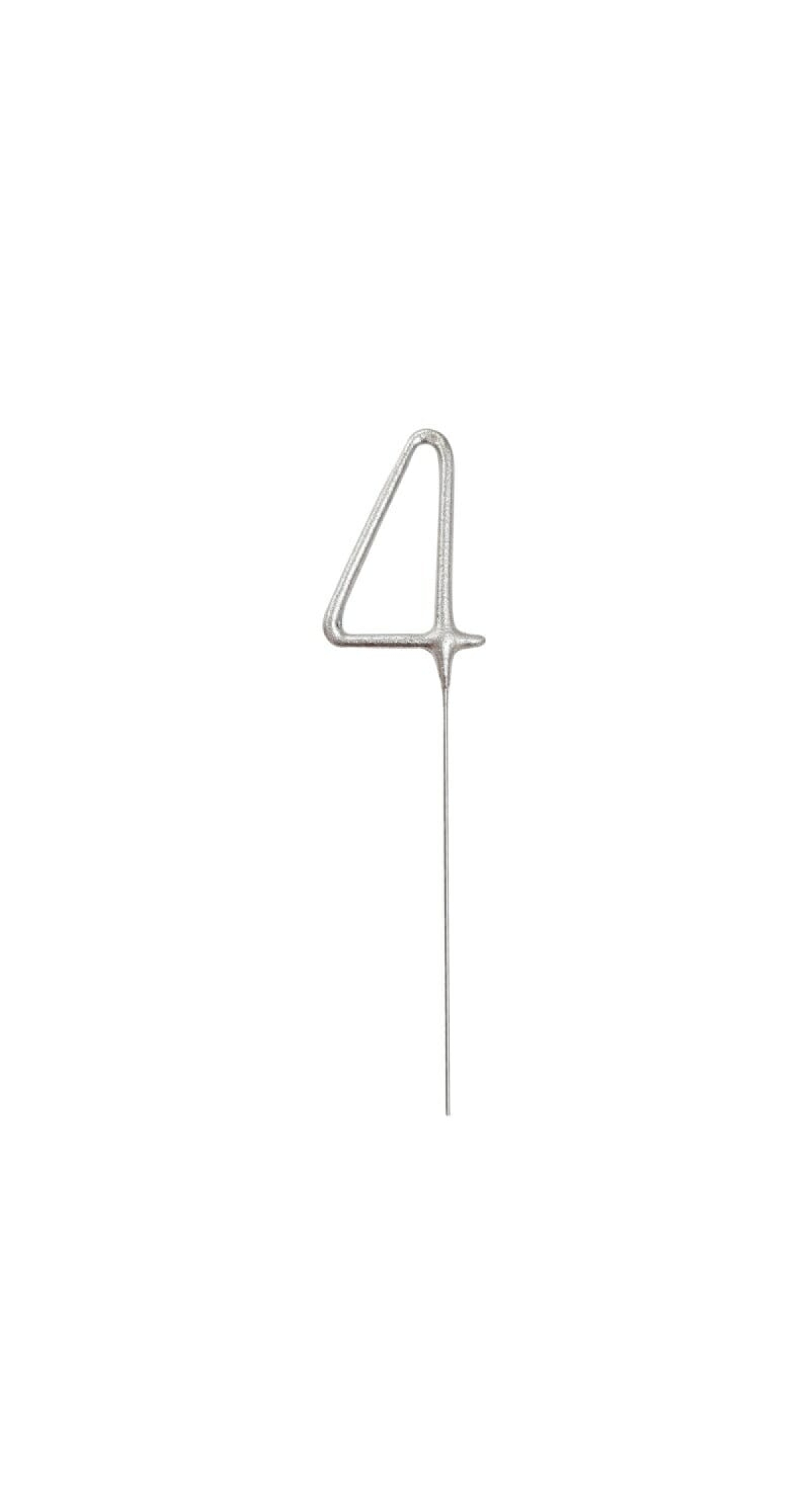 Birthday Silver Glitz Sparkler 17.8cm - Number 4