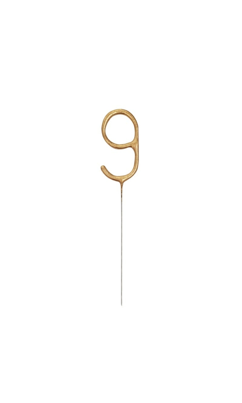 Birthday Gold Glitz Sparkler 17.8cm - Number 9