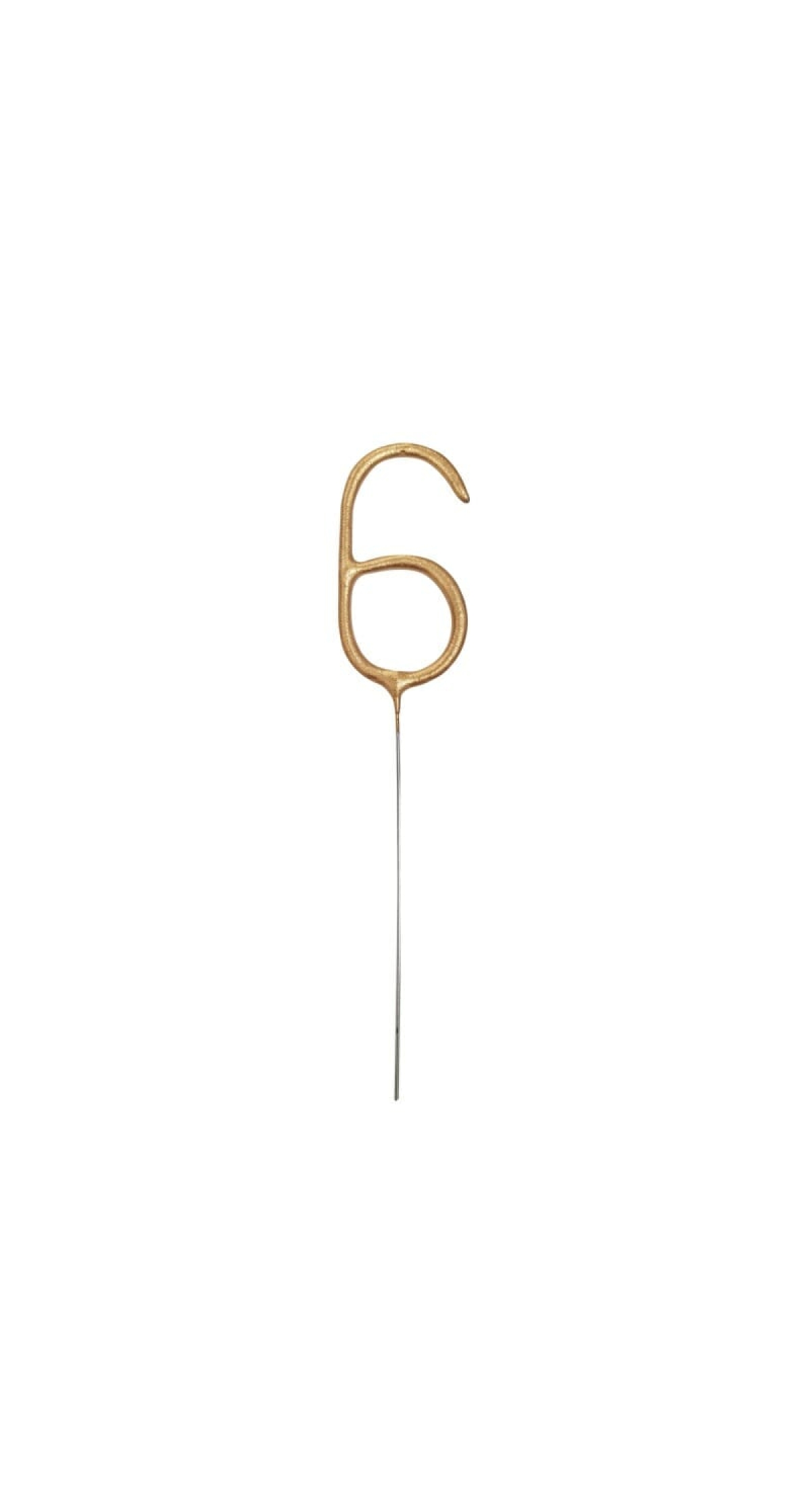 Birthday Gold Glitz Sparkler 17.8cm - Number 6