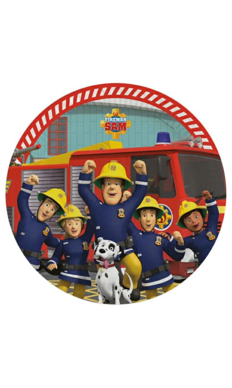 Fireman Sam Round Plates 23cm - 8pk