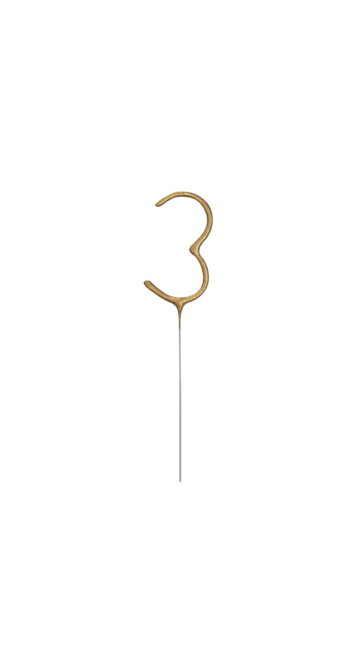 Birthday Gold Glitz Sparkler 17.8cm - Number 3