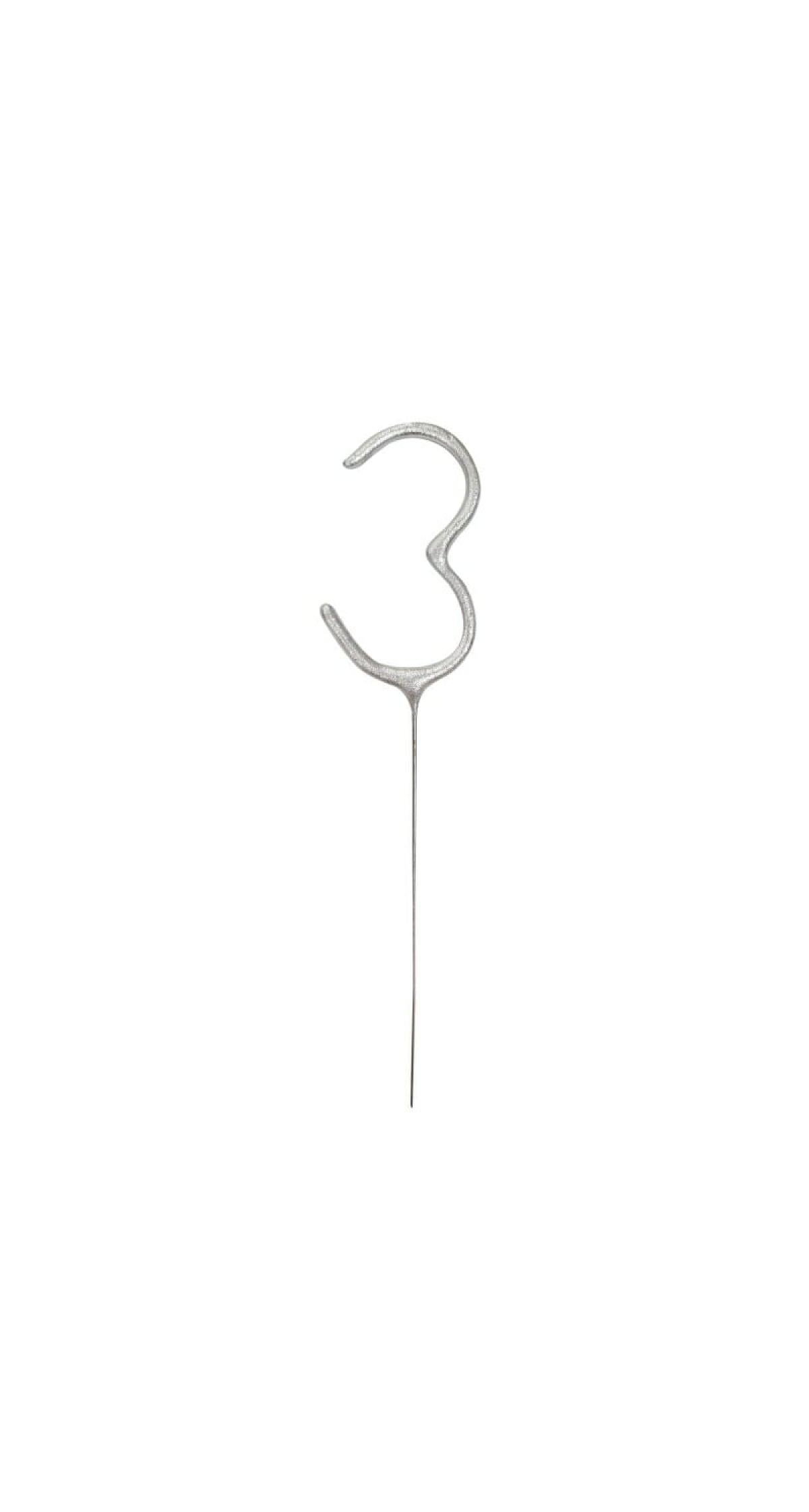 Birthday Silver Glitz Sparkler 17.8cm - Number 3