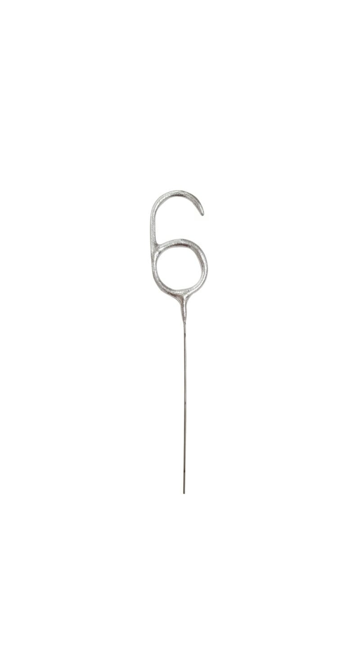 Birthday Silver Glitz Sparkler 17.8cm - Number 6