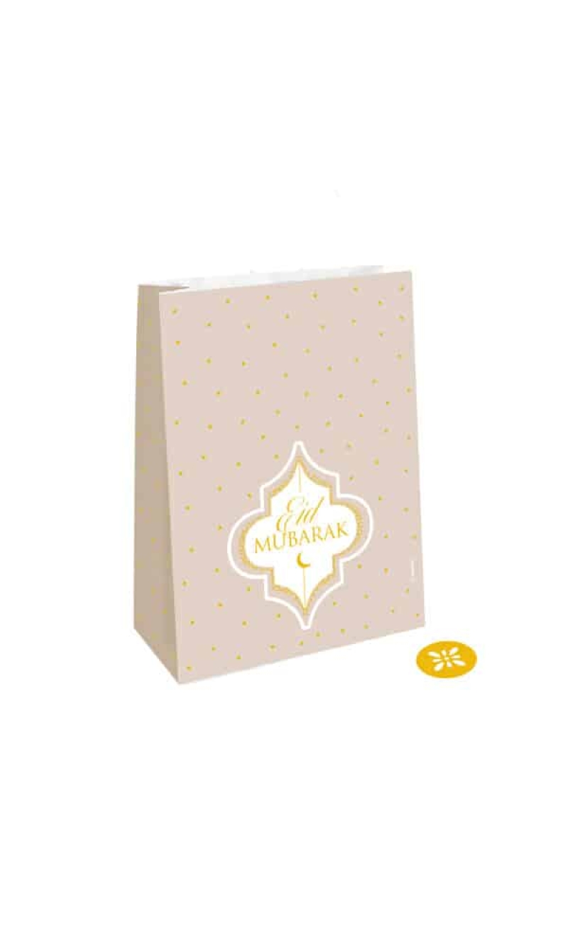 Eid Ramadan Paper Bags 15x21x6cm - 4pk
