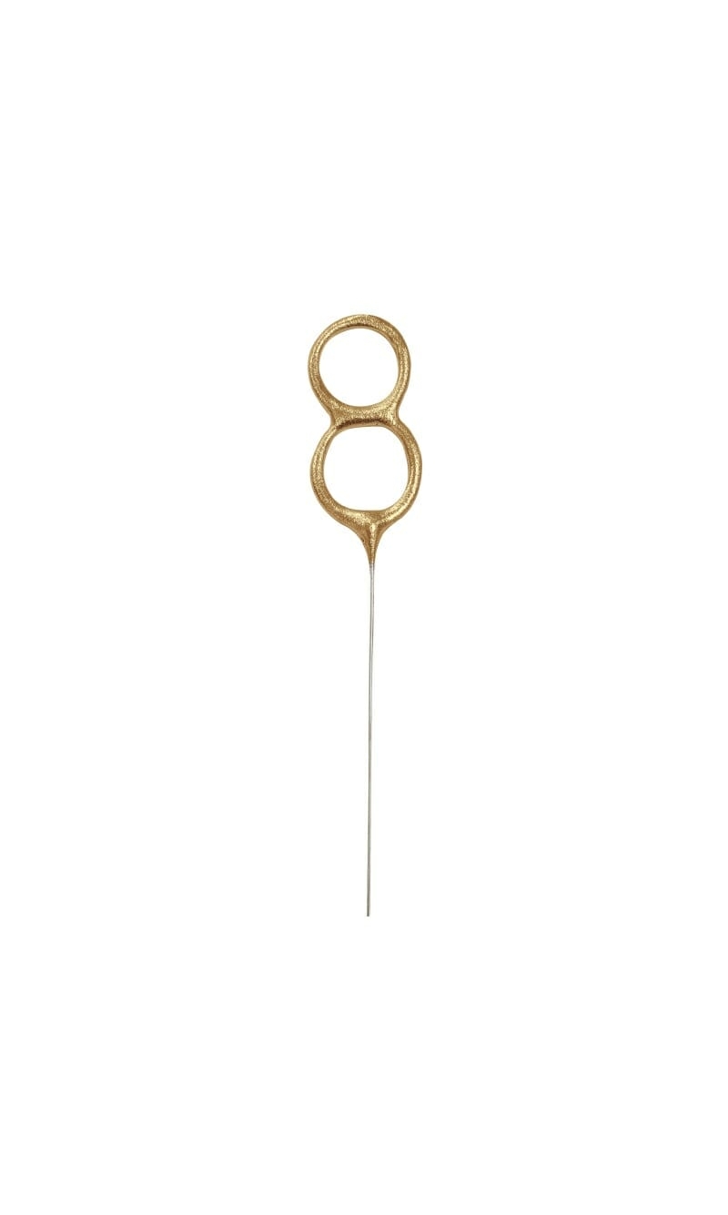 Birthday Gold Glitz Sparkler 17.8cm - Number 8