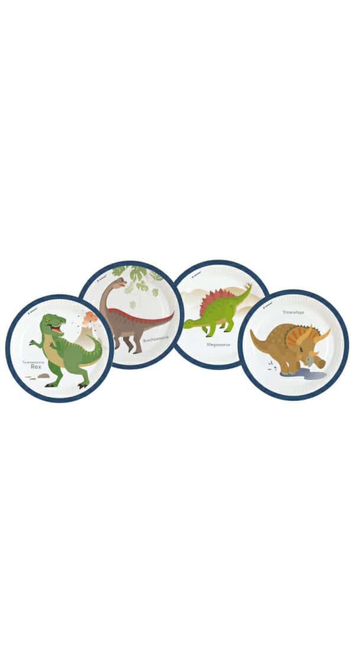 Happy Dinosaur Paper Plates 23cm - 8pk