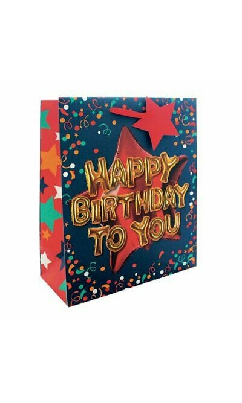 Balloon Celebrations Happy Birthday Paper Gift Bag - 26cm x 33cm