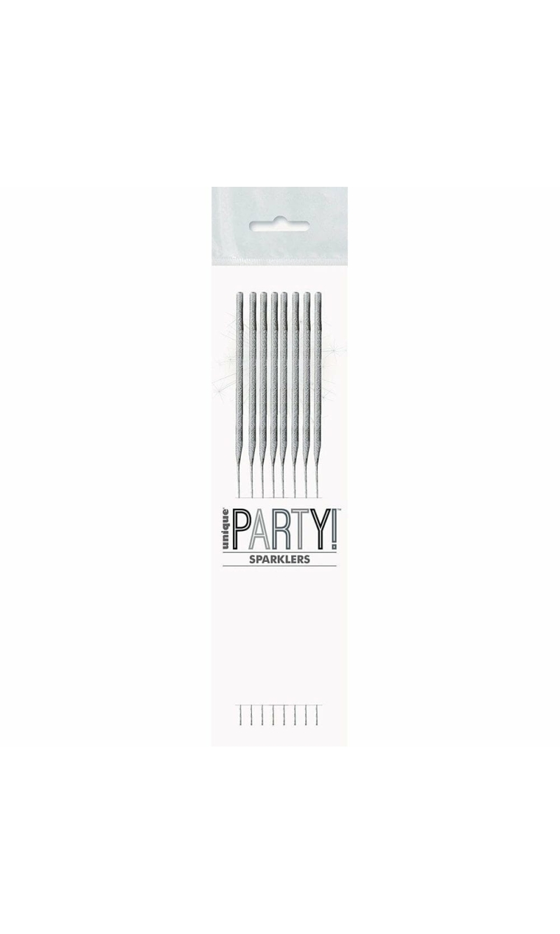 Birthday Silver Glitz Sparklers 17.8cm - 8pk