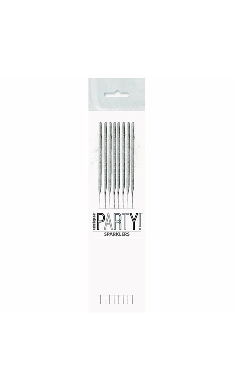 Birthday Silver Glitz Sparklers 17.8cm - 8pk