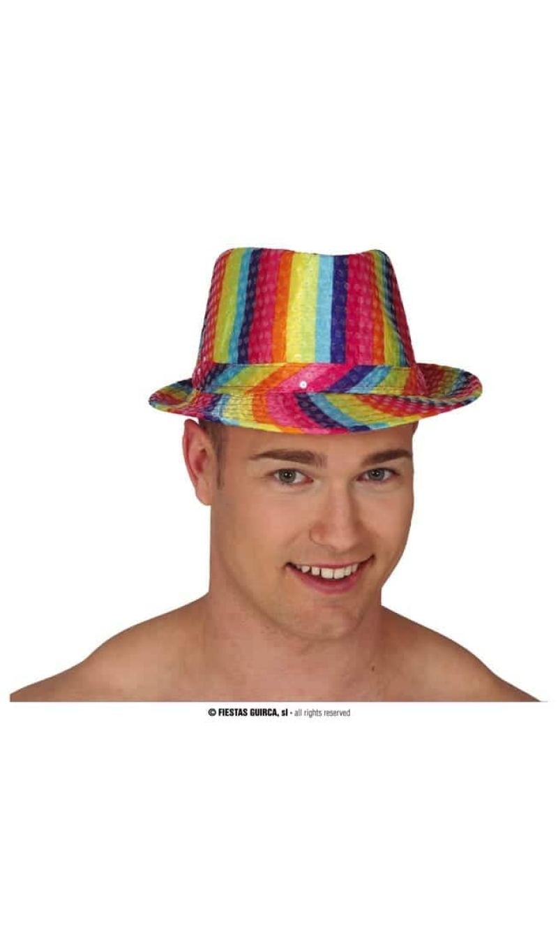 Pride Sequined Gangster Hat - Adult One Size