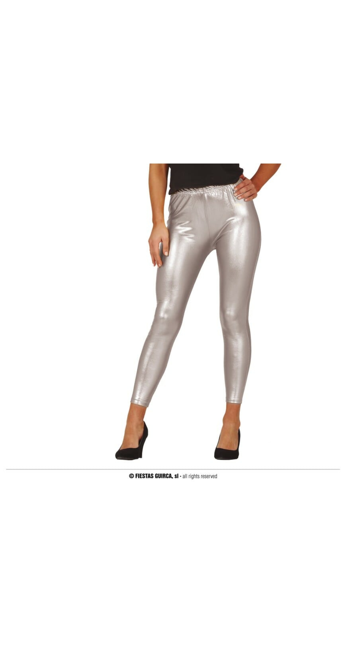 Silver Metallic Leggings - Adult One Size