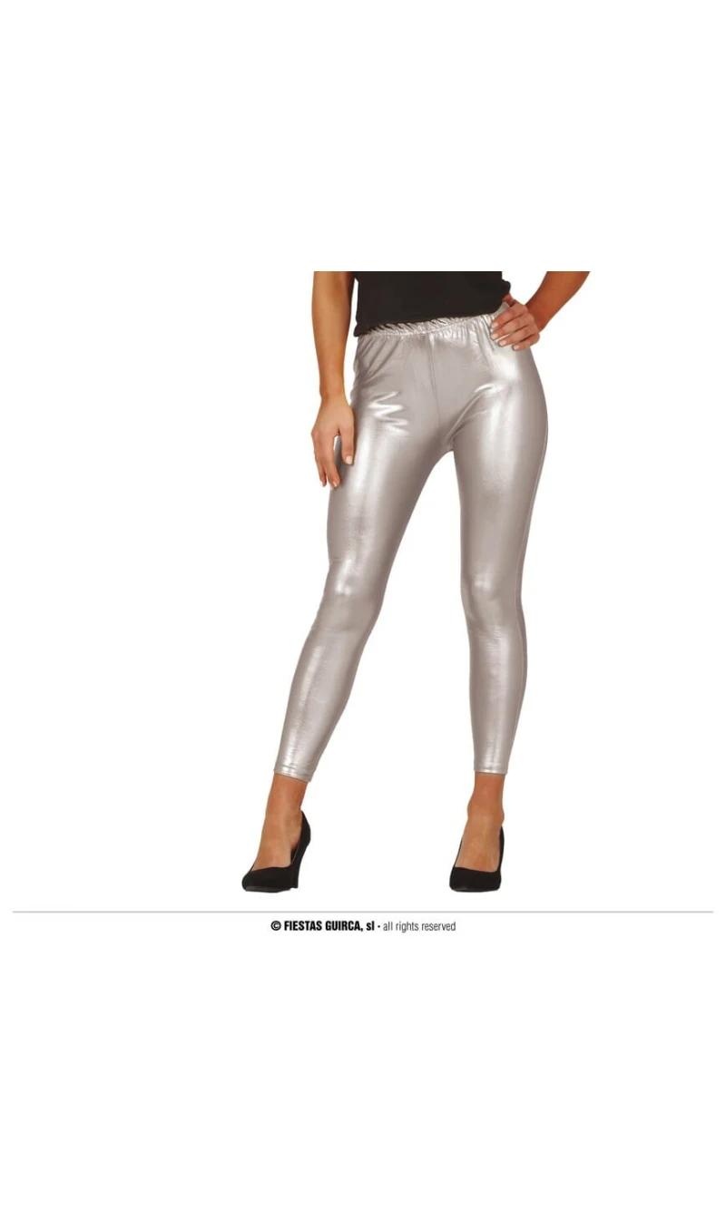 Silver Metallic Leggings - Adult One Size