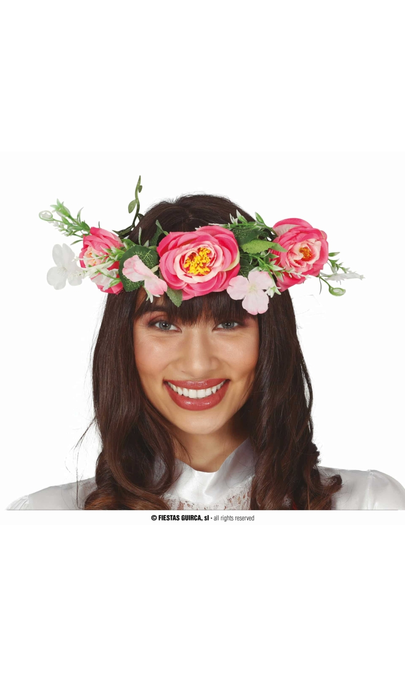 Pink Flowers Tiara 