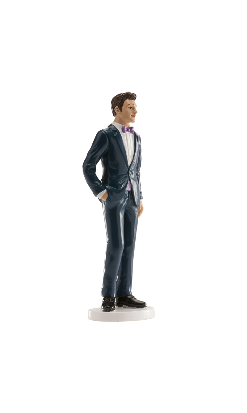 Wedding Man Blue Suit Cake Topper - 16cm