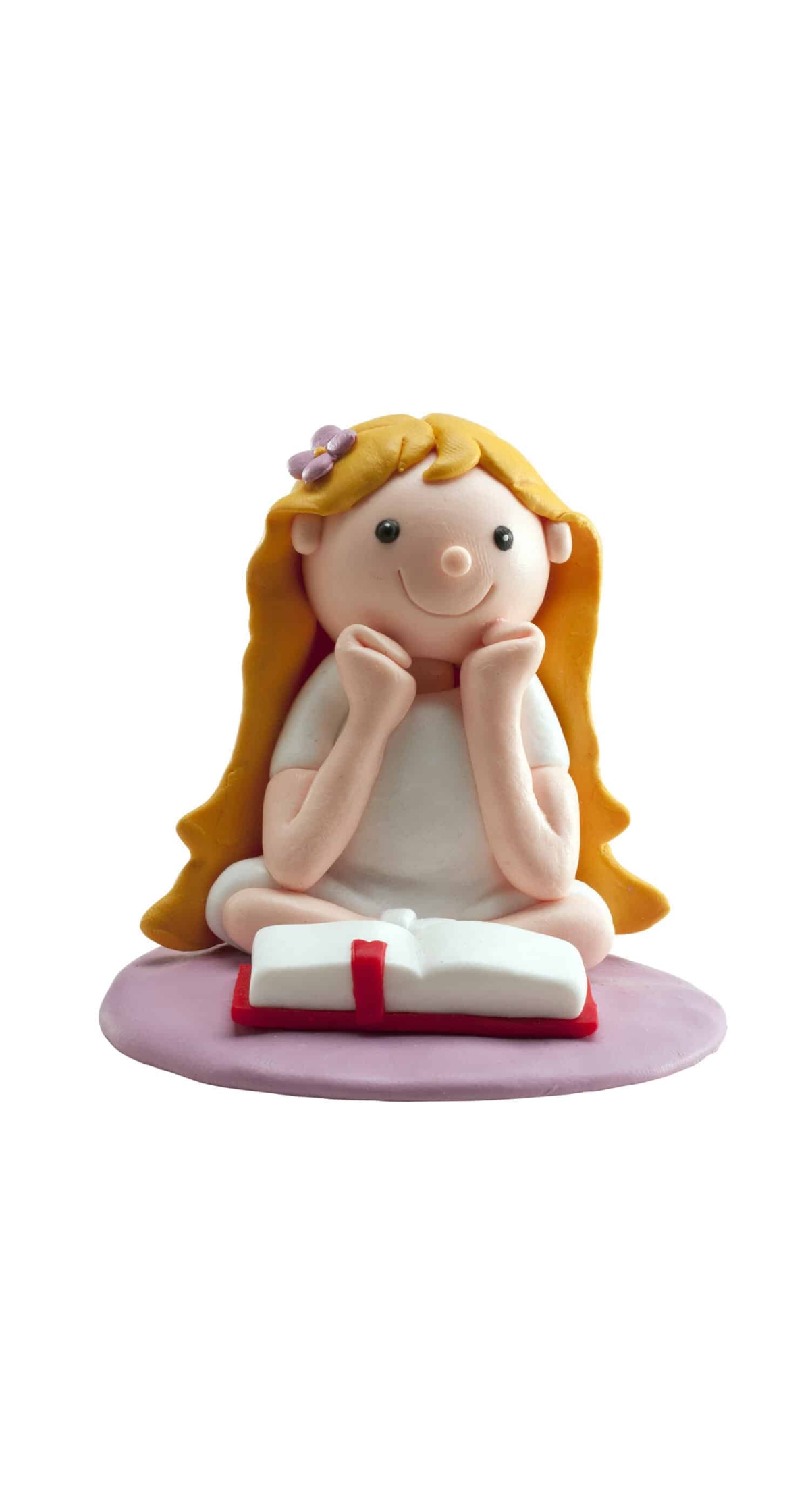 Communion Seated Girl Cake Topper - 8cm