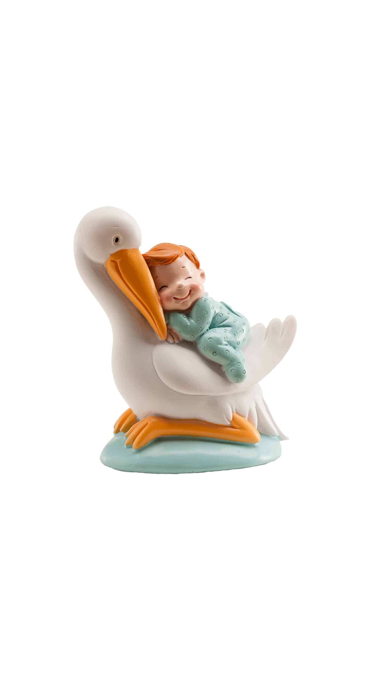 Stork Sleeping Baby Blue - 10cm