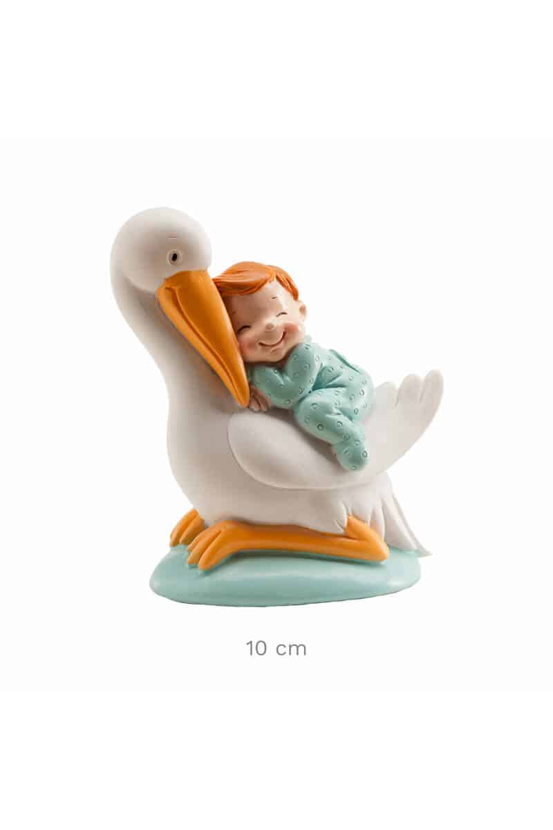 Stork Sleeping Baby Blue - 10cm