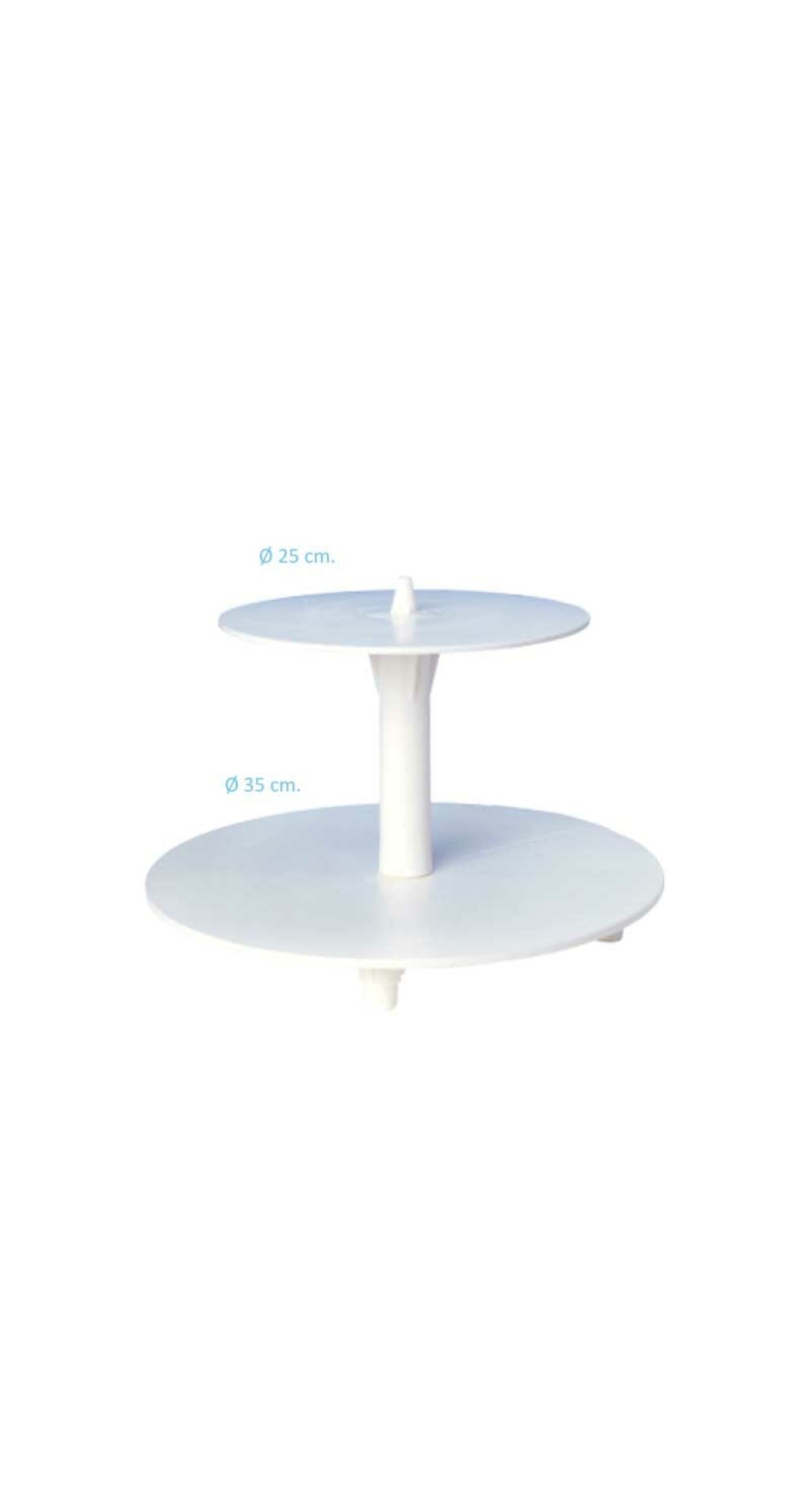 White Plastic Cup Cake Stand with 2 Tier
