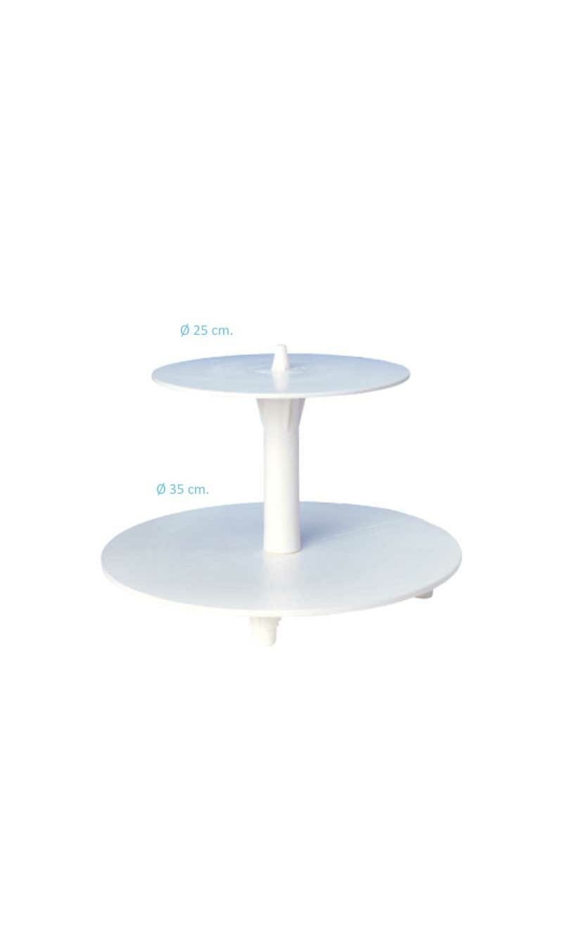 White Plastic Cup Cake Stand with 2 Tier