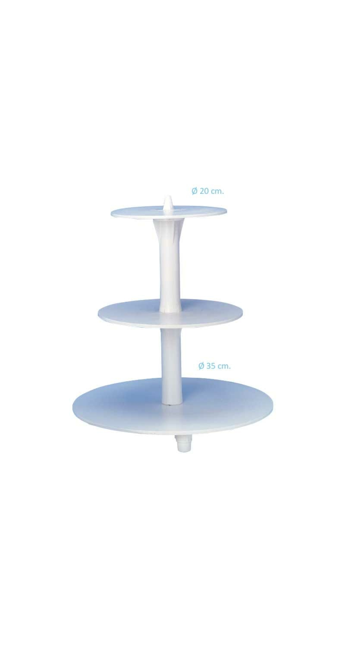White Plastic Cup Cake Stand with 3 Tier