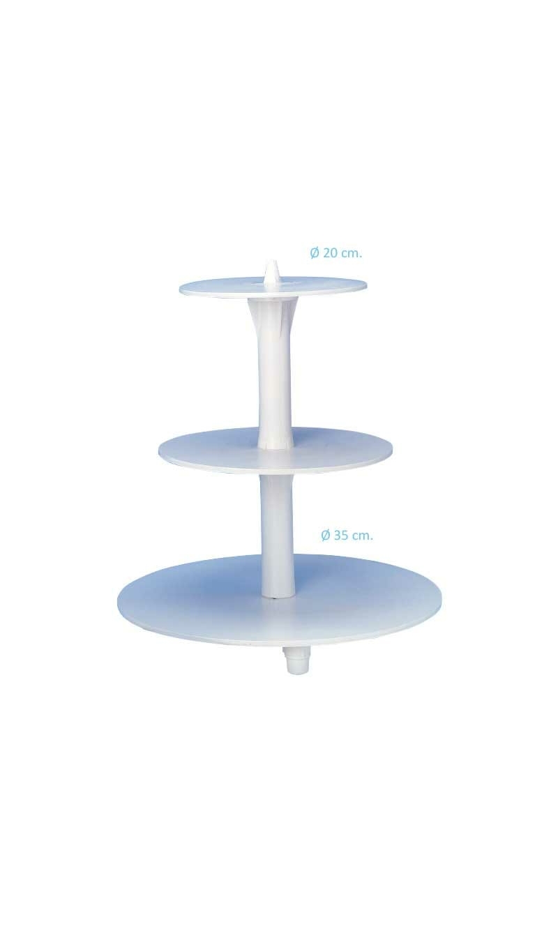 White Plastic Cup Cake Stand with 3 Tier