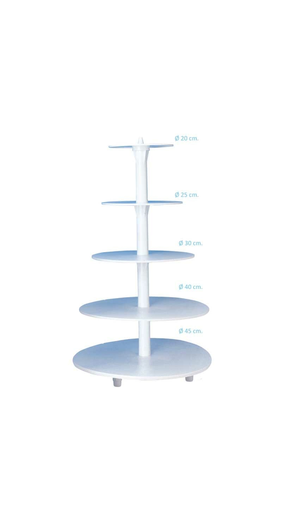 White Plastic Cup Cake Stand with 5 Tier