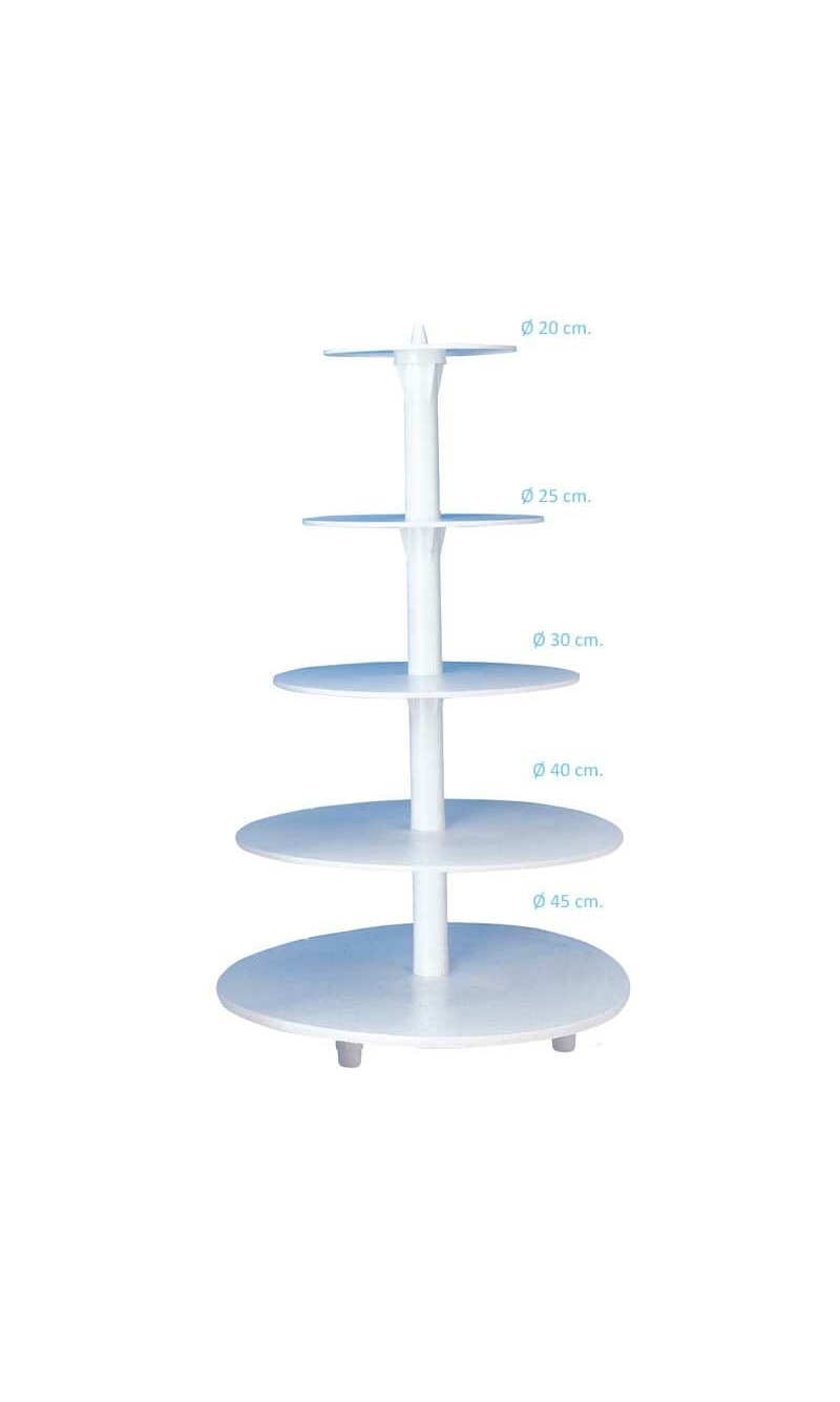 White Plastic Cup Cake Stand with 5 Tier