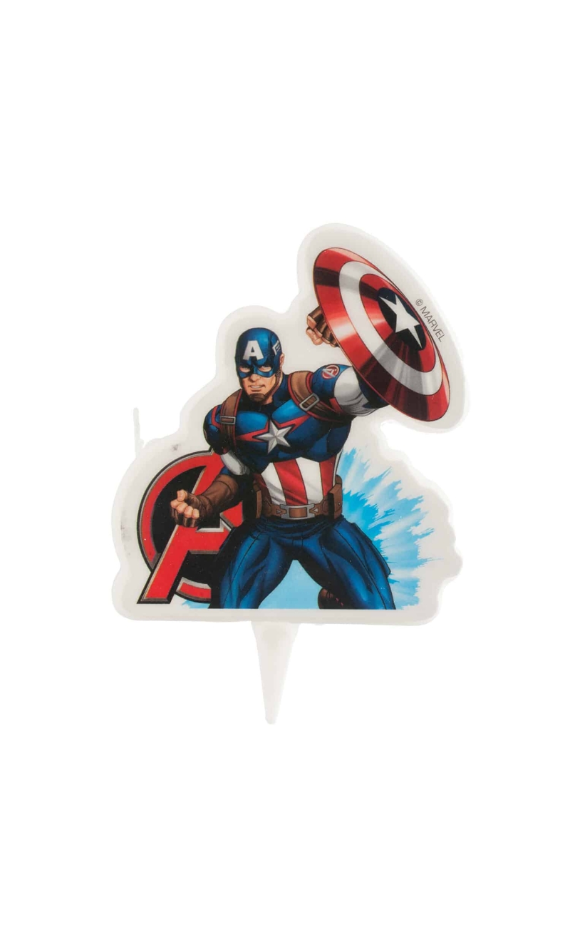 Avengers Captain America 2D Birthday Candle - 7.5cm