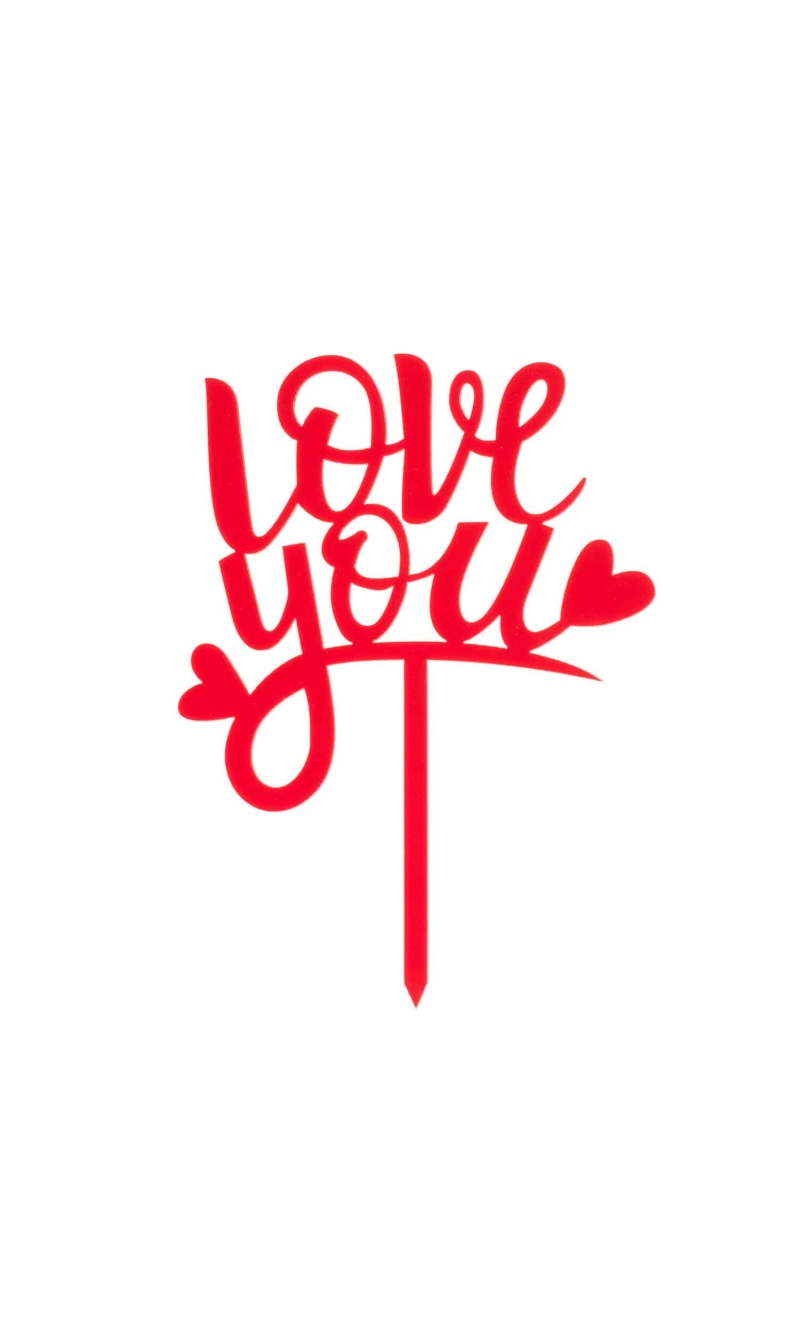 Cake Topper Love You - 13.5x10cm