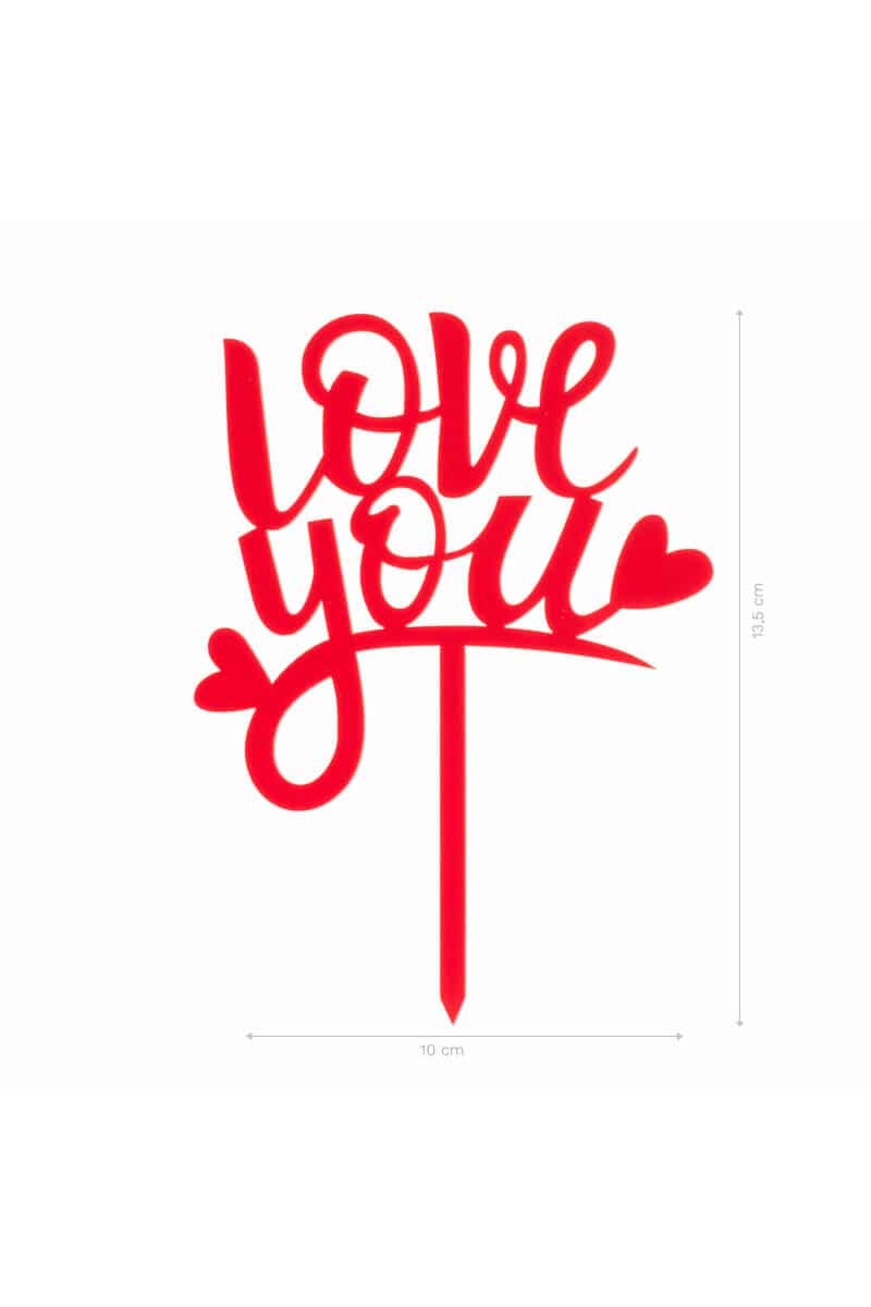 Cake Topper Love You - 13.5x10cm