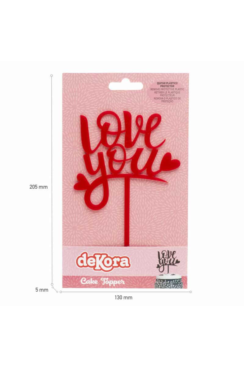 Cake Topper Love You - 13.5x10cm