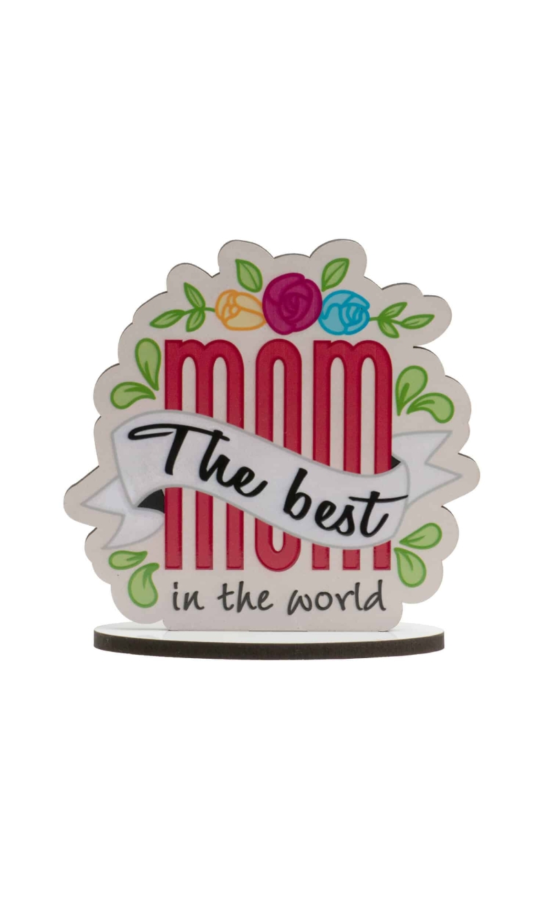 The Best Mom In The World Cake Topper - 11.5cm