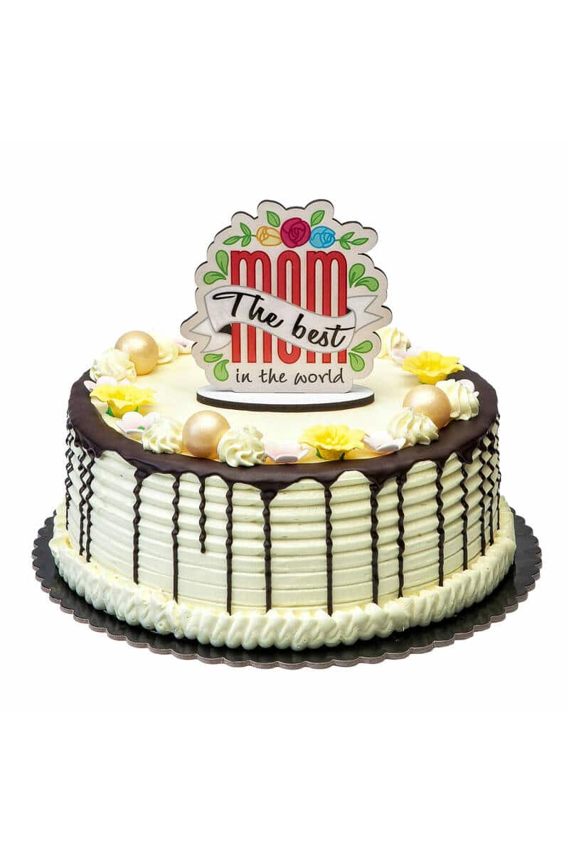 The Best Mom In The World Cake Topper - 11.5cm