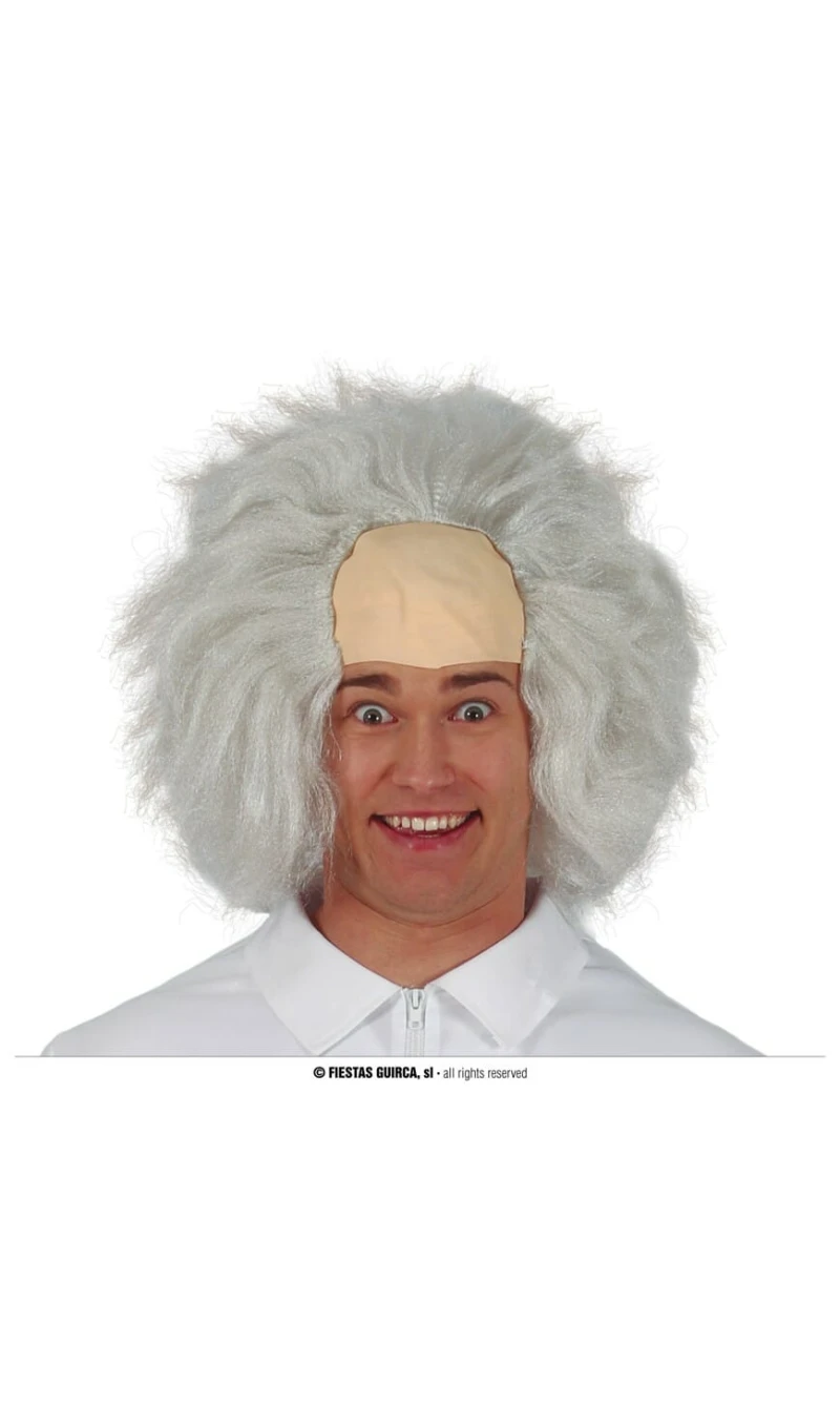 Bald With Crazy Scientist Wig - Adult One Size