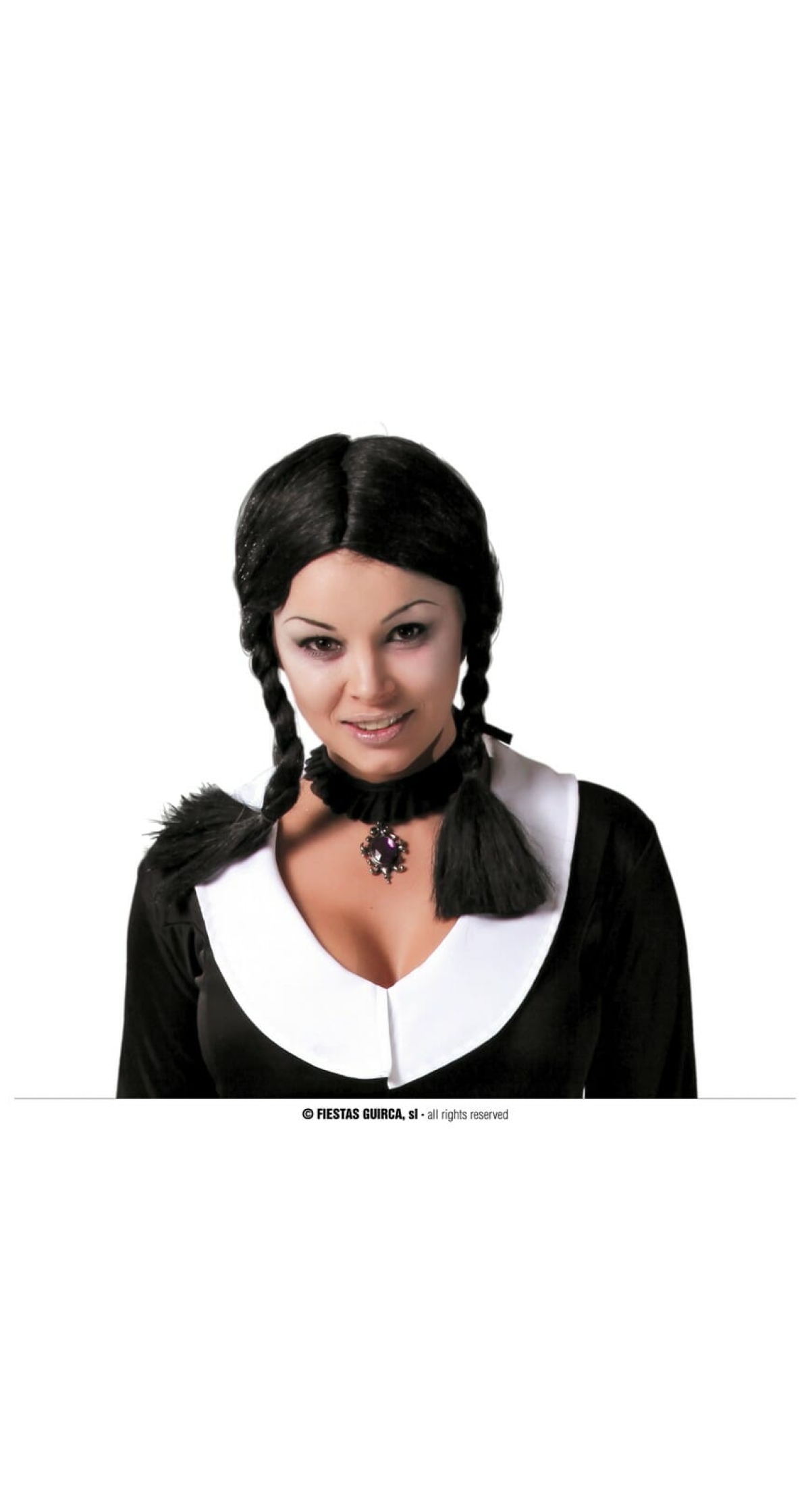 Wednesday Black Wig With Braids - Adult One Size