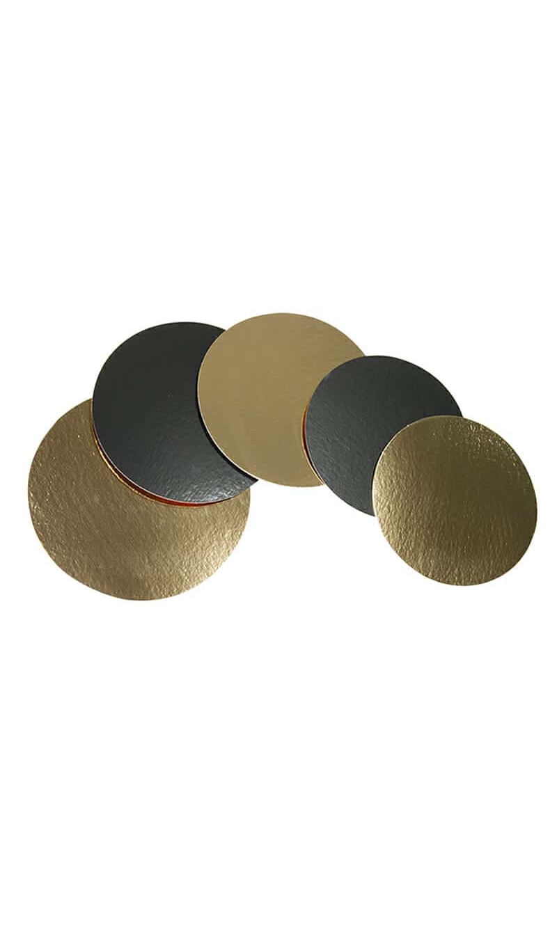 Round Cardboard (Gold / Black Assorted) Cake Board- 240mm