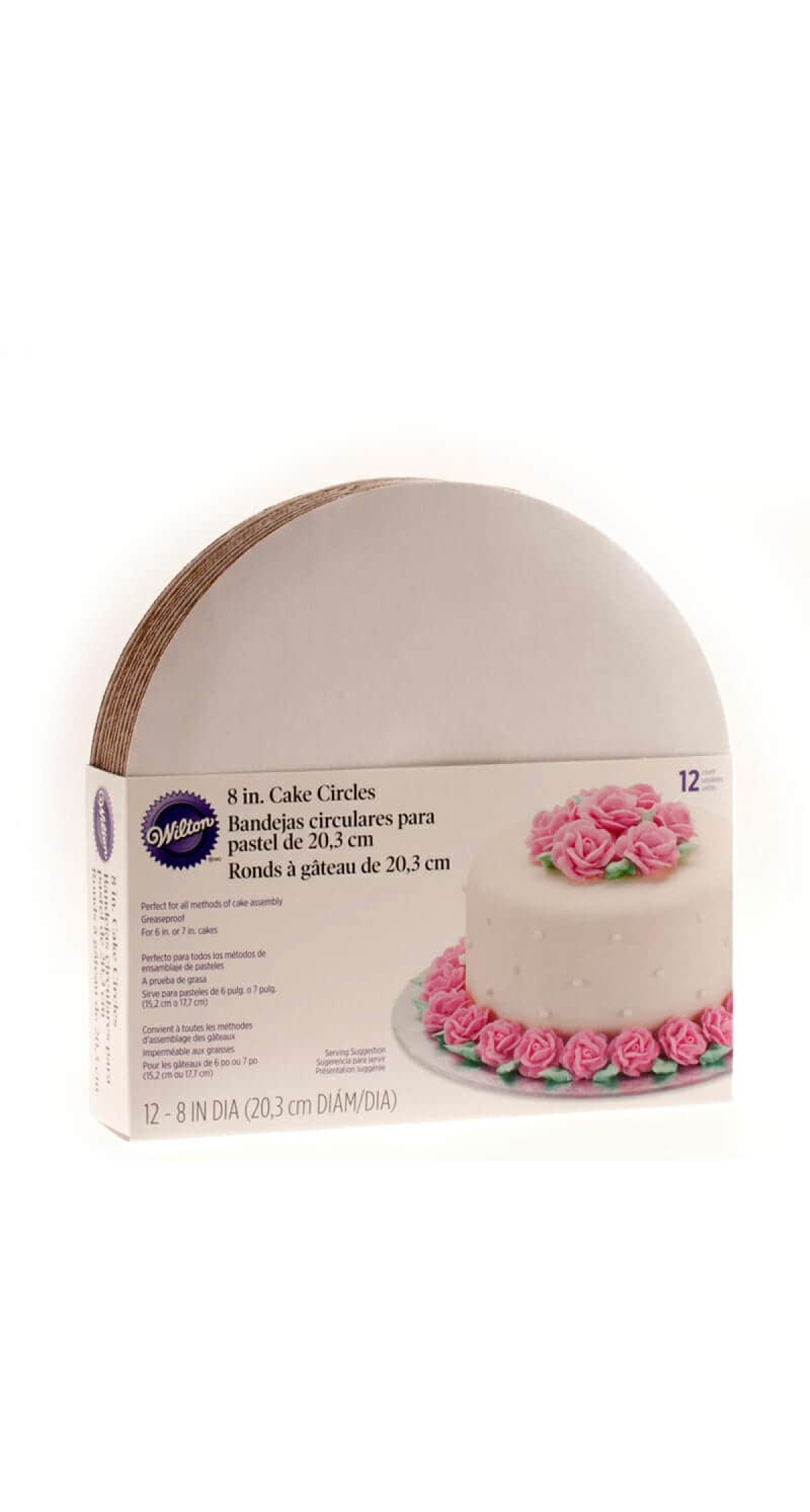 Cake Board Cardboard Drum 20cm - 12pk
