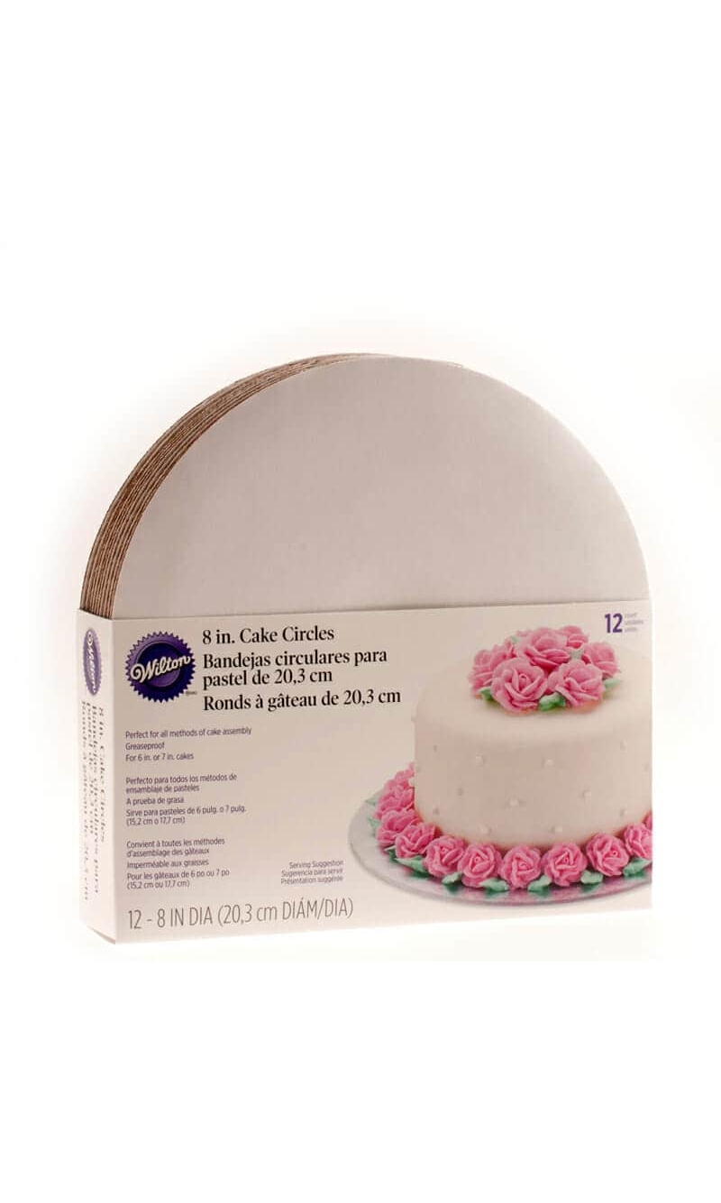 Cake Board Cardboard Drum 20cm - 12pk